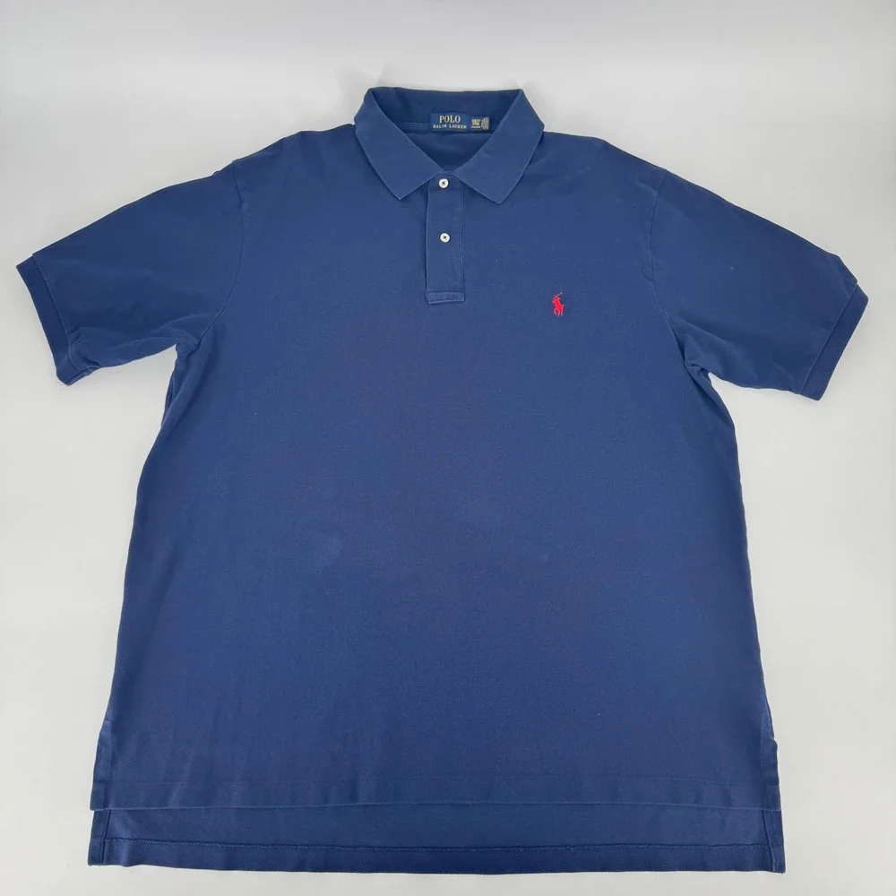 Polo Ralph‎ Lauren Men's Polo Shirt Navy Red Pony 2XLT Tall